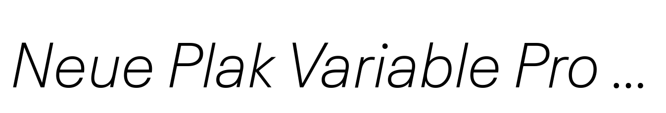 Neue Plak Variable Pro Text Italic